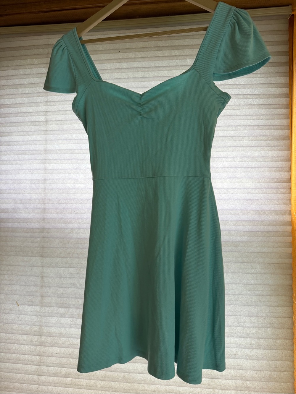 wild fable Mint Green Puff Sleeve Fit & Flare Dress S 0146